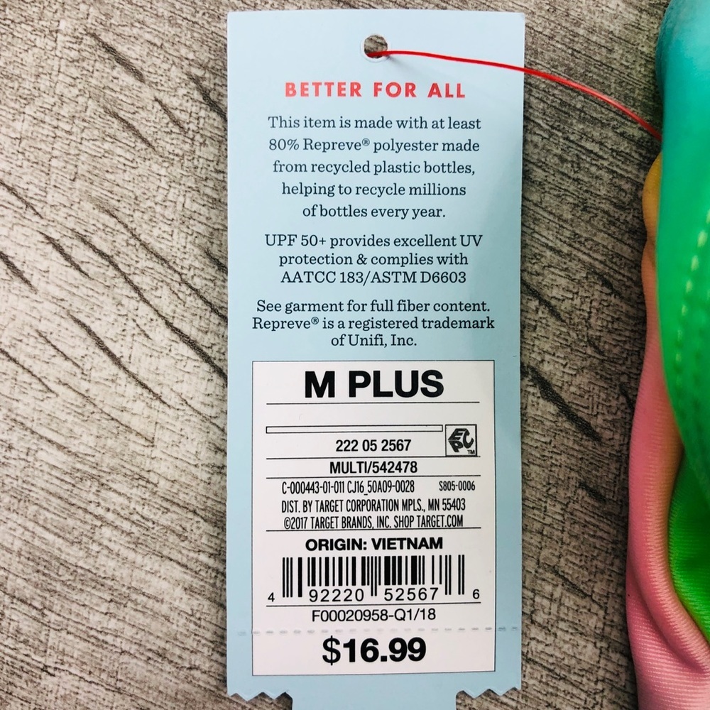 NWT CAT AND JACK PINEAPPLE NEON COLOR SWIMSUIT - Picture 4 of 5